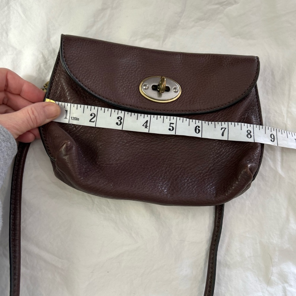 Vintage Y2K FOSSIL Small Leather Crossbody Bag Brown - Picture 7 of 11